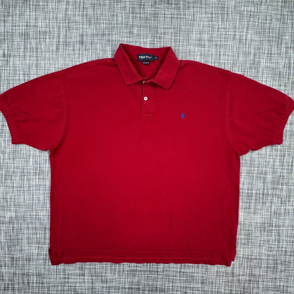 Polo Golf Ralph Lauren Mens XXL Red Short Sleeve Cotton Pique Polo Shirt Logo